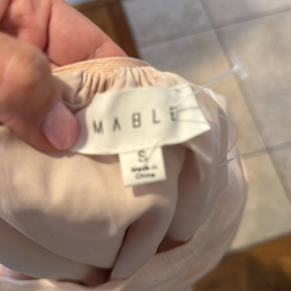 Mable peach light pink babydoll mini dress size small - Picture 7 of 10